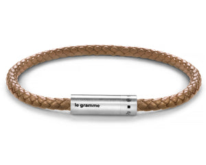 camel leather cable bracelet le 7g